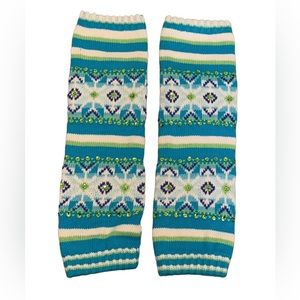 Retro Teal and White Leg Warmers-80’s Look Sequins-Women’s Juniors Zumba Dance